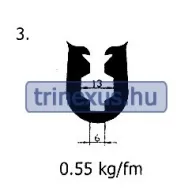 Gumeni profil EPDM model 3 SOL
