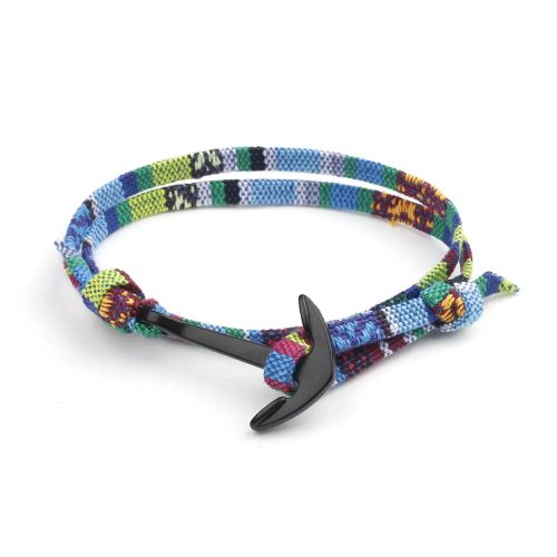 Narukvica CASTENA ručno izrađena više uzoraka (uzorak 1) srebrni sidro s kopčom TRX