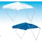 Bimini krov s 3 krakova plavi 180x130x140 cm