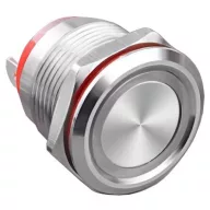 Nyomógombos kapcsoló MOM-OFF 12V LED piros EVA