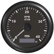 Brojač okretaja i radnih sati KUS 4000 o/min, crni