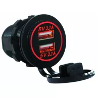 USB punjač LED crvena 12/24V - 3,1 A