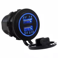 USB punjač LED plavi 12/24V - 4,2 A