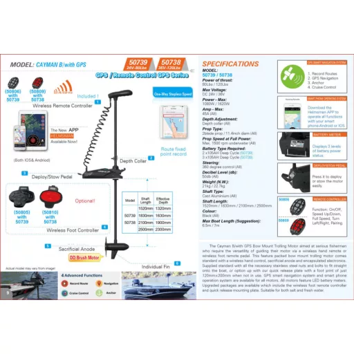 Haswing Cayman B120 GPS 36V Gen 1.6 210cm crna