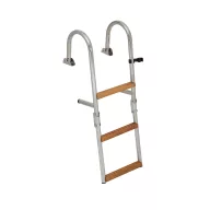 Ljestve za čizme 4 stupnja s metalnom teak ogradom 98x26cm