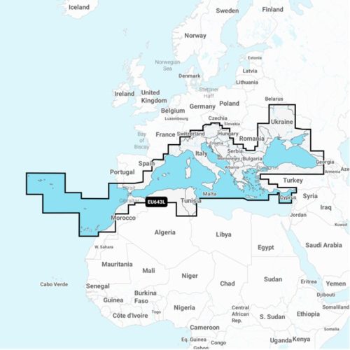 Navionics+ Földközi-tenger és Fekete-tenger (EU643L)