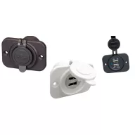 USB punjač-LED dvostruki crni