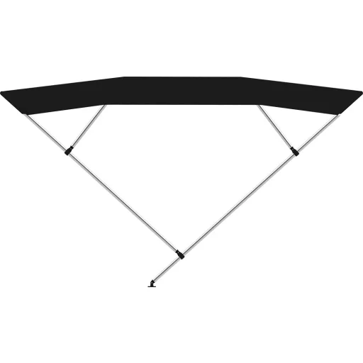 Krovni Bimini s dvostrukim okvirom crni 225x190-210x129 cm
