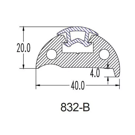 Gumeni profil 40x20 mm crni