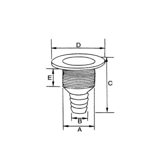 Izlaz vode kroz tijelo 25x83 mm