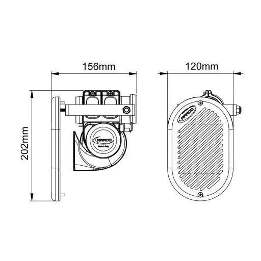 Siren s kompresorom kromirani 12V