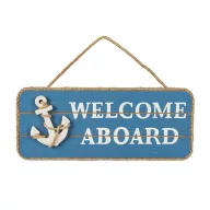 Drvena ploča s natpisom WELCOME ABOARD 