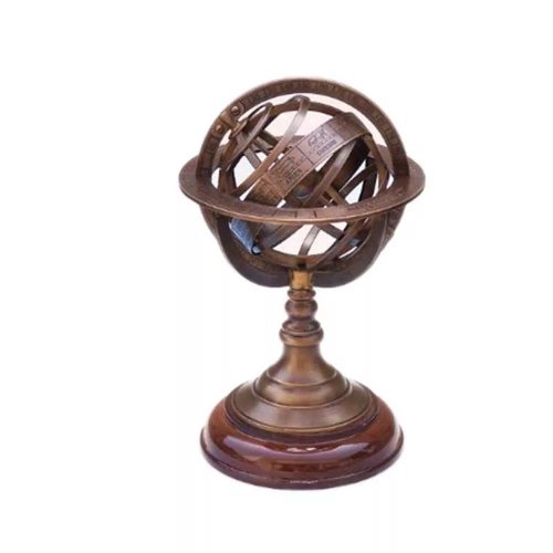 Armilláris gömb bronz, fa 22 cm VVL