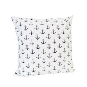 Horgony mintás fehér párna VVL