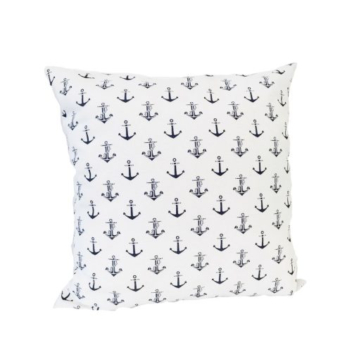 Horgony mintás fehér párna VVL